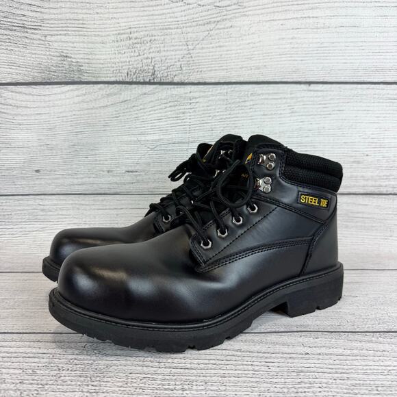 Brahma Men\'s Black Steel Toe Leather Heavy Duty Work Boots Size 14W main image 10